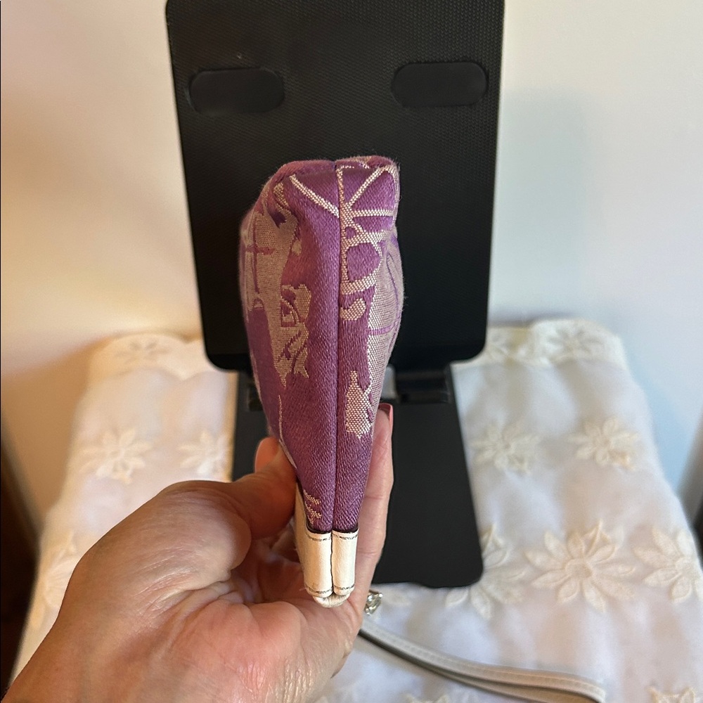 Coach Purple and Cream Wristlet - Picture 9 of 15